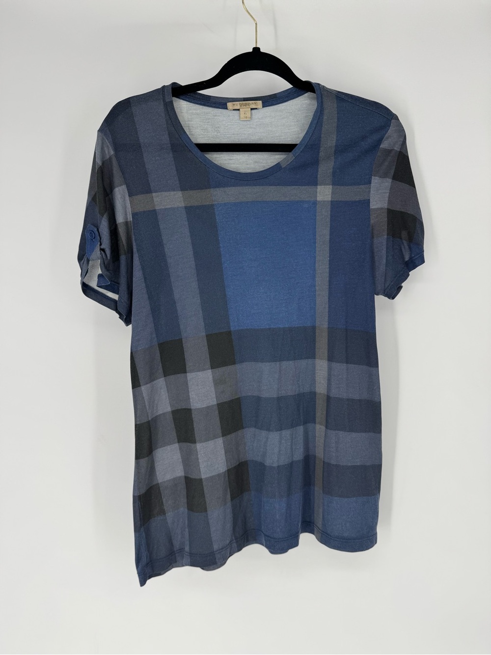 Burberry Blue Plaid Short Sleeve Tee